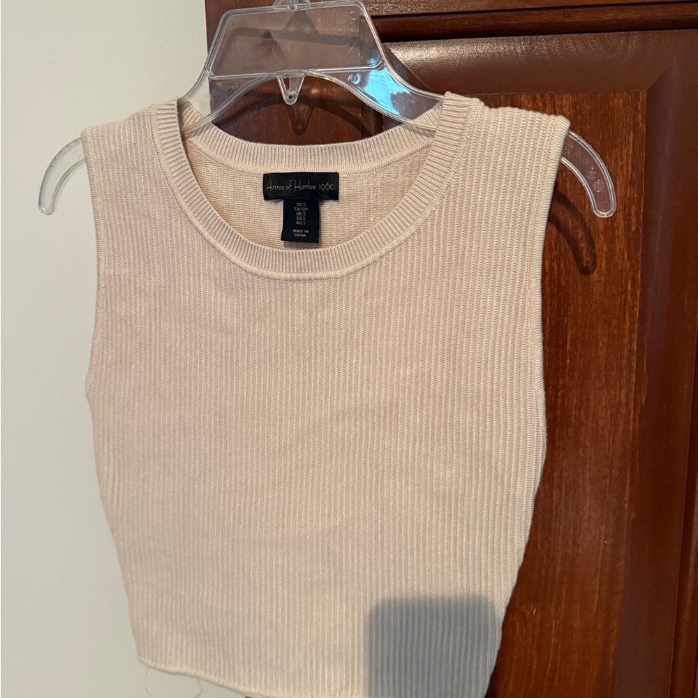 House of Harlow Ribbed Crop Tank Tops